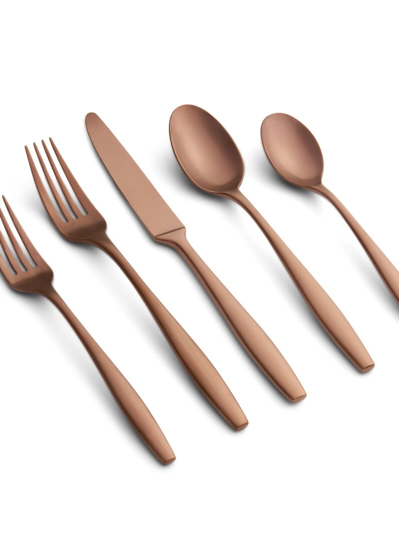 Katerina Copper Satin 20 Piece Flatware Set